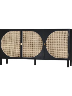 Aparador Artesanal De Madera Sukai Y Tejido Vienes Lizzie