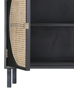 Aparador Artesanal De Madera Sukai Y Tejido Vienes Lizzie