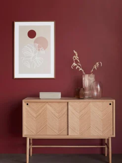 Aparador De Madera De Roble Con Diseno En Espiga Herringbone