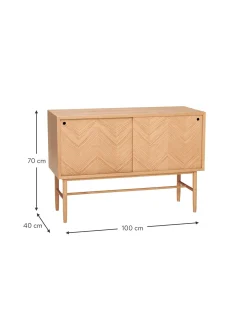 Aparador De Madera De Roble Con Diseno En Espiga Herringbone