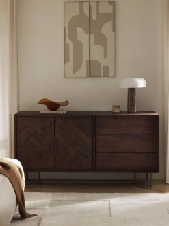 Aparador De Madera Maciza Diseno Espiga Con Cajones Y Puertas Luca