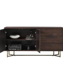 Aparador De Madera Maciza Diseno Espiga Con Cajones Y Puertas Luca