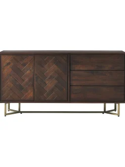 Aparador De Madera Maciza Diseno Espiga Con Cajones Y Puertas Luca