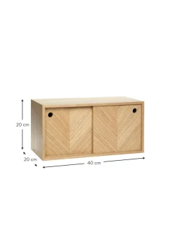 Aparador De Pared De Madera De Roble Con Diseno En Espiga Herringbone