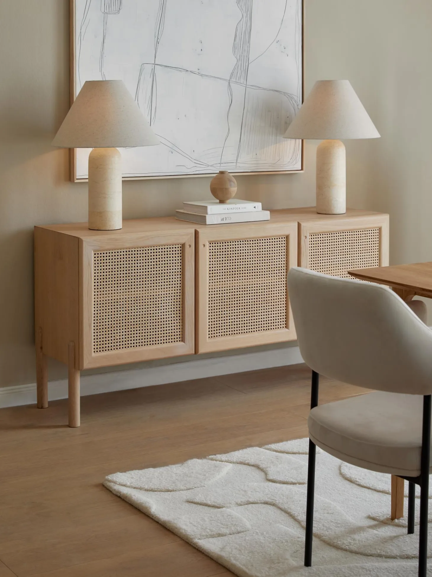 Aparador De Roble Con Tejido Vienes Jolie