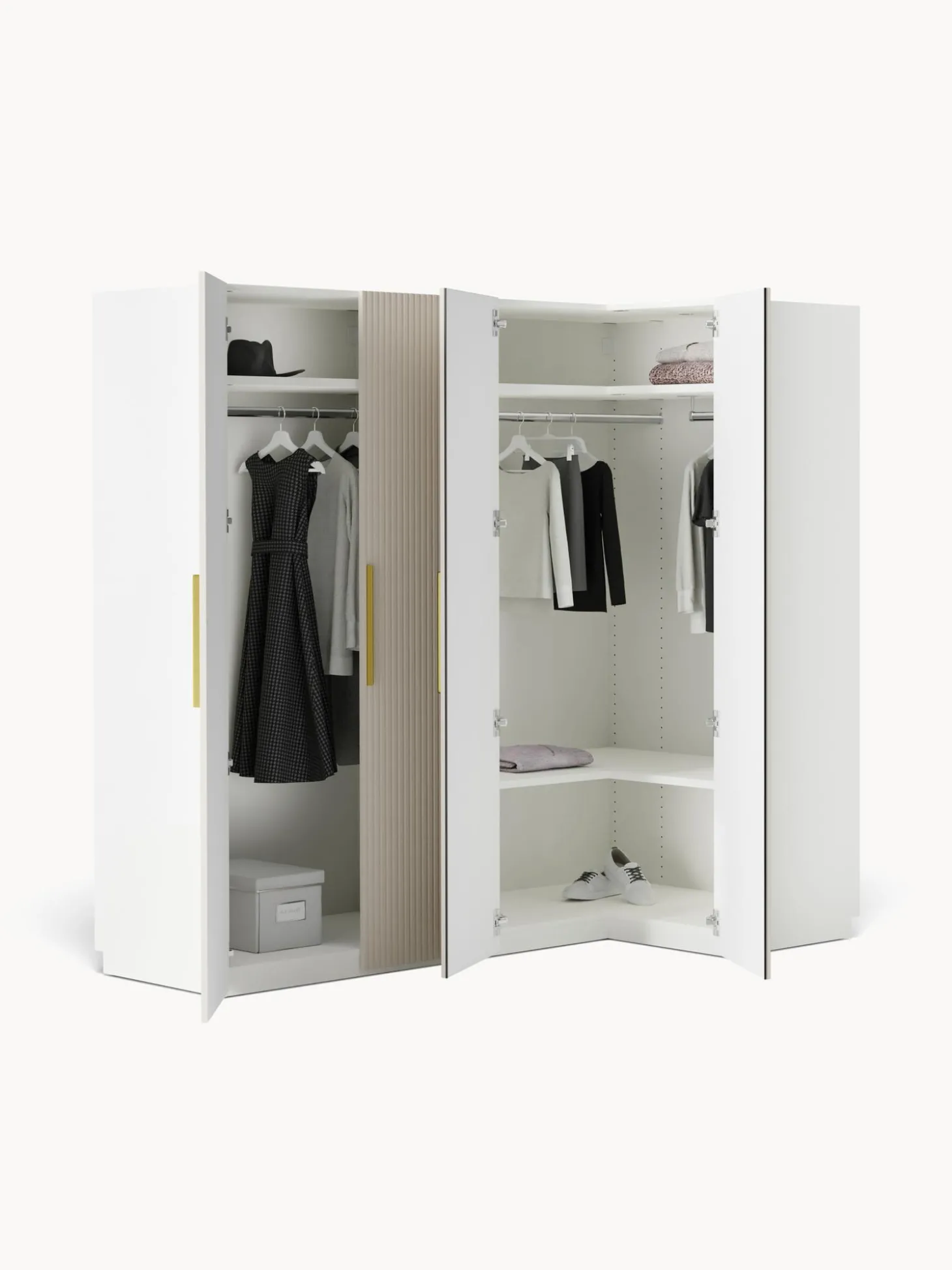 Armario Esquinero Modular Simone, 4 Puertas (215 Cm), Diferentes Variantes