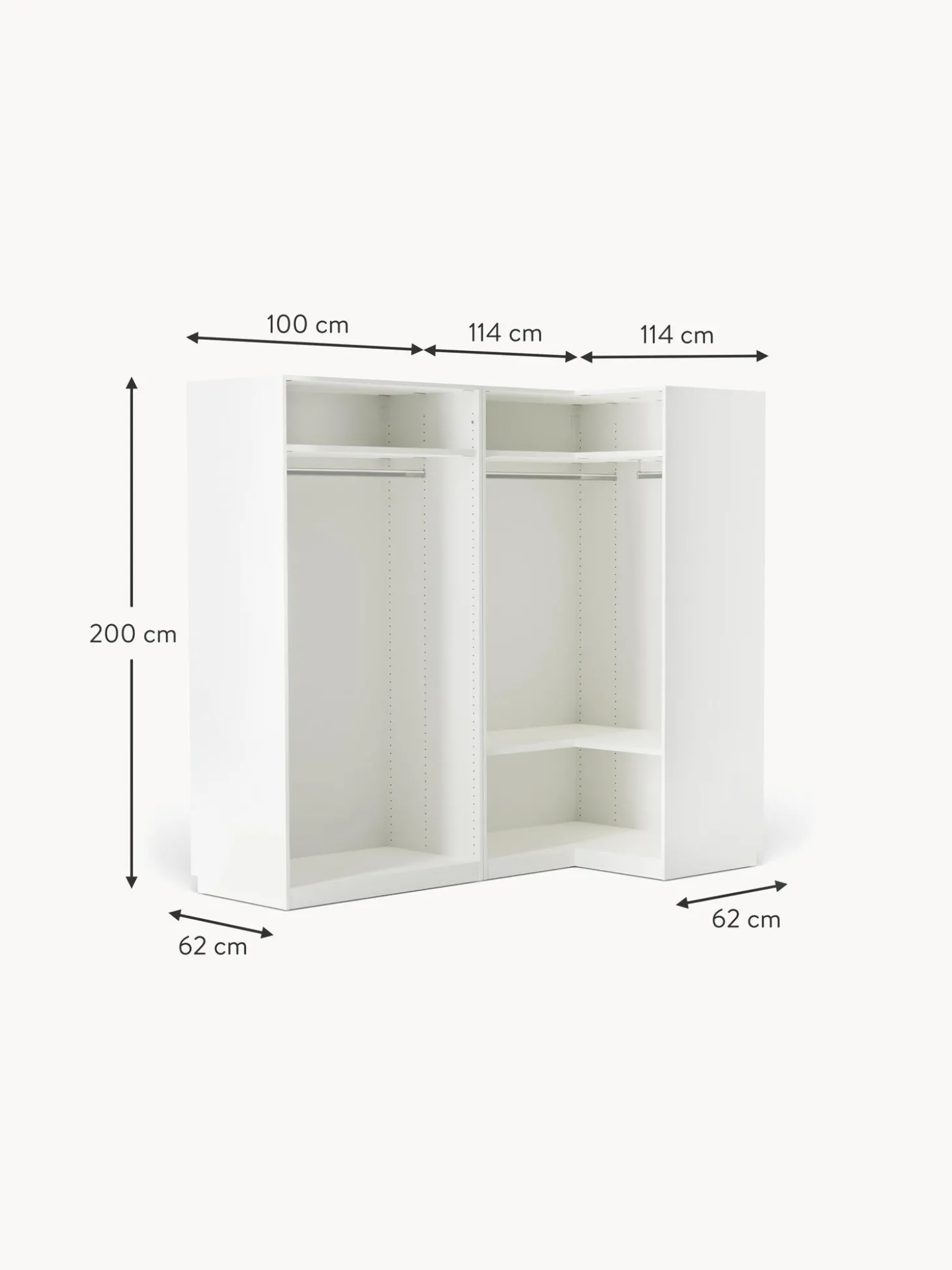Armario Esquinero Modular Simone, 4 Puertas (215 Cm), Diferentes Variantes