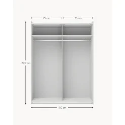 Armario Modular Leon, 2 Puertas Correderas (150 Cm), Diferentes Variantes
