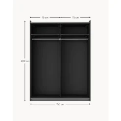 Armario Modular Leon, 2 Puertas Correderas (150 Cm), Diferentes Variantes