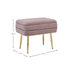 Banco De Terciopelo Pavlina, Con Espacio De Almacenamiento