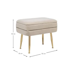 Banco De Terciopelo Pavlina, Con Espacio De Almacenamiento