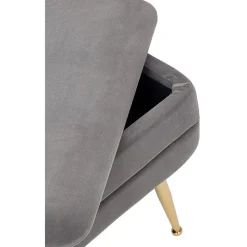 Banco De Terciopelo Pavlina, Con Espacio De Almacenamiento