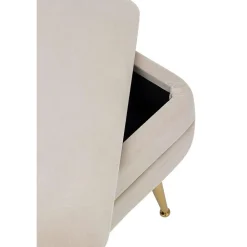 Banco De Terciopelo Pavlina, Con Espacio De Almacenamiento