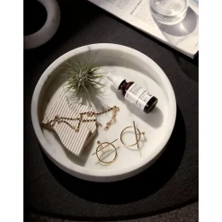 Bandeja Redonda Decorativa De Marmol Venice