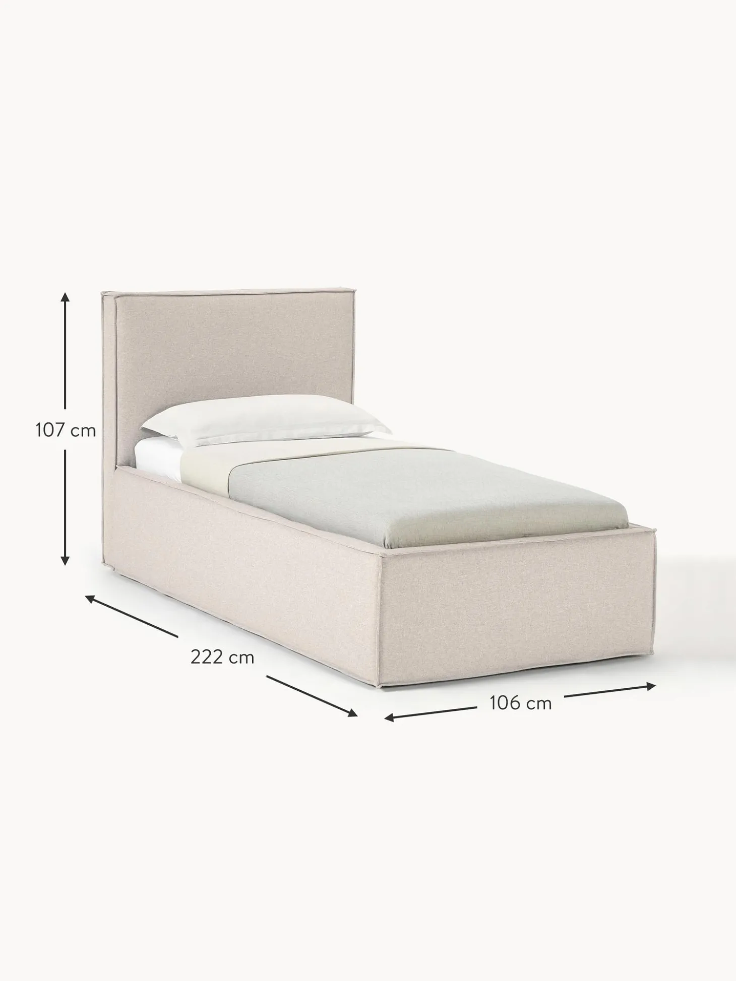 Cama Individual Dream, Con Espacio De Almacenamiento