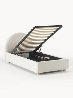 Cama Individual En Tejido Boucle Ebba, Con Espacio De Almacenamiento