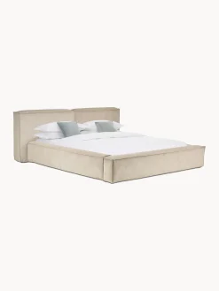 Cama Tapizada En Pana Lennon, Con Espacio De Almacenamiento