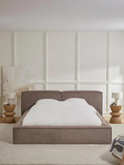 Cama Tapizada En Pana Lennon