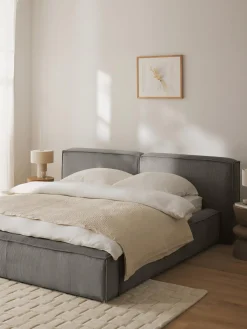 Cama Tapizada En Pana Lennon, Con Espacio De Almacenamiento