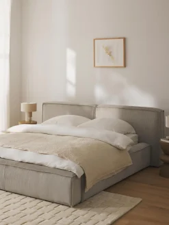 Cama Tapizada En Pana Lennon, Con Espacio De Almacenamiento