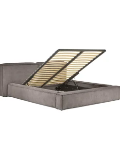 Cama Tapizada En Pana Lennon, Con Espacio De Almacenamiento