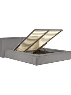 Cama Tapizada En Pana Lennon, Con Espacio De Almacenamiento