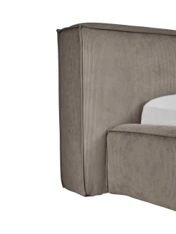 Cama Tapizada En Pana Lennon, Con Espacio De Almacenamiento