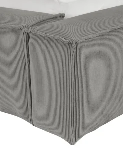 Cama Tapizada En Pana Lennon, Con Espacio De Almacenamiento