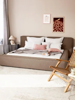 Cama Tapizada Lennon, Con Espacio De Almacenamiento