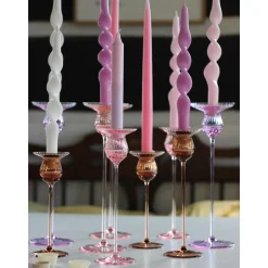 Candelero De Vidrio Soplado Artesanalmente Tulipan