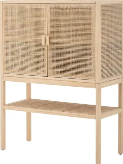 Chiffonnier De Madera Y Ratan Sanna