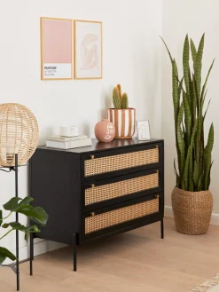 Comoda Cajonera Con Tejido Vienes Vienna