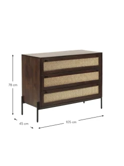 Comoda Cajonera Con Tejido Vienes Vienna