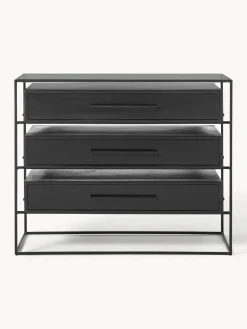 Comoda Cajonera Lyle, Con Tablero De Cristal