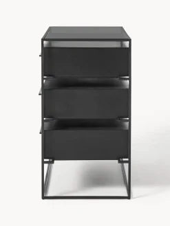 Comoda Cajonera Lyle, Con Tablero De Cristal