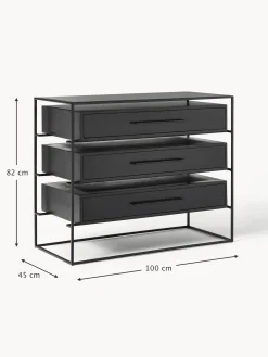 Comoda Cajonera Lyle, Con Tablero De Cristal