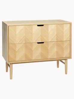 Comoda De Madera De Roble Con Diseno En Espiga Herringbone