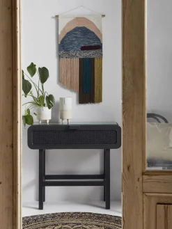 Consola De Madera De Teca Y Ratan Merge