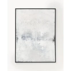 Cuadro En Lienzo Pintado A Mano Simple Living, Marco De Madera