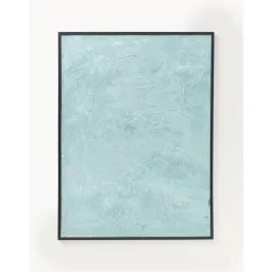 Cuadro En Lienzo Pintado A Mano Simple Living, Marco De Madera