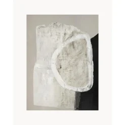 Cuadro En Lienzo Pintado A Mano White Stone