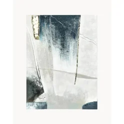 Cuadro En Lienzo Pintado A Mano Golden Blue I