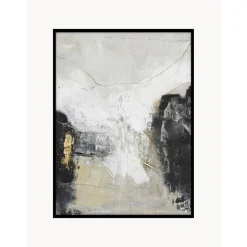 Cuadro En Lienzo Pintado A Mano Noir, Marco De Madera