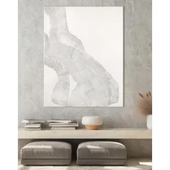 Cuadro En Lienzo Pintado A Mano White Sculpture 1