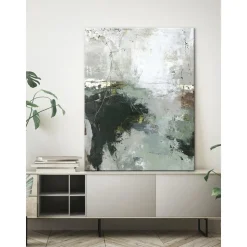 Cuadro En Lienzo Pintado A Mano Freja Green Gate