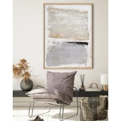 Cuadro En Lienzo Pintado A Mano Scenario, Marco De Madera