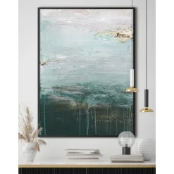 Cuadro En Lienzo Pintado A Mano Gradient Grace, Marco De Madera