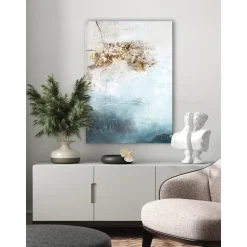 Cuadro En Lienzo Pintado A Mano Freja Blanche