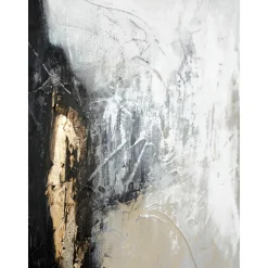 Cuadro En Lienzo Pintado A Mano Noir, Marco De Madera