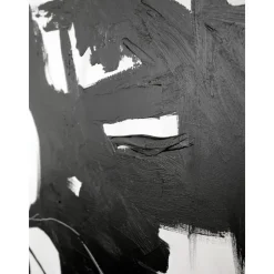 Cuadro En Lienzo Pintado A Mano Playblack, Marco De Madera